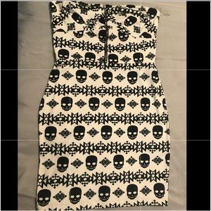Strapless skull mini dress